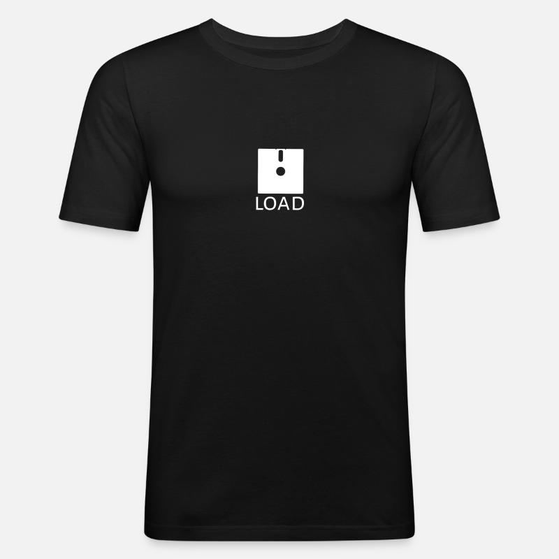 Load! Retro PC Design - Männer Slim Fit T-Shirt - Schwarz