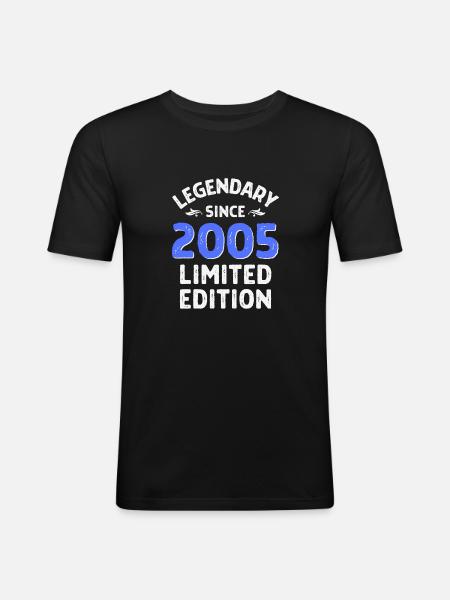 Legendary since 2005 blue - Men's Slim Fit T-Shirt - black