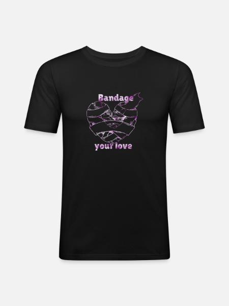 Verbinde deine Liebe - Männer Slim Fit T-Shirt - Schwarz