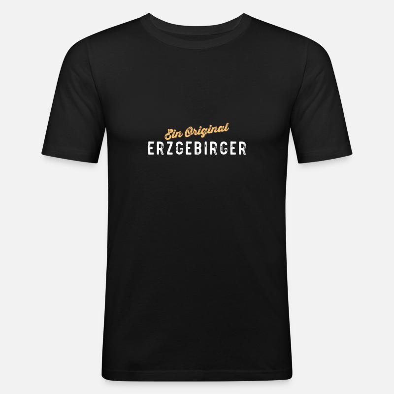 Ein Original Erzgebirger - Männer Slim Fit T-Shirt - Schwarz
