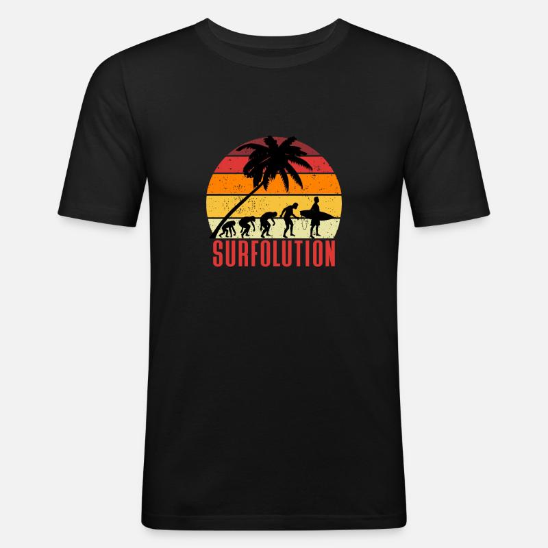 Surf Evolution Surfolution - Männer Slim Fit T-Shirt - Schwarz