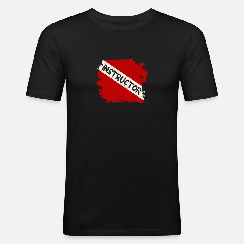 Tauchlehrer Taucher Tieftauchen Divemaster Student - Männer Slim Fit T-Shirt - Schwarz