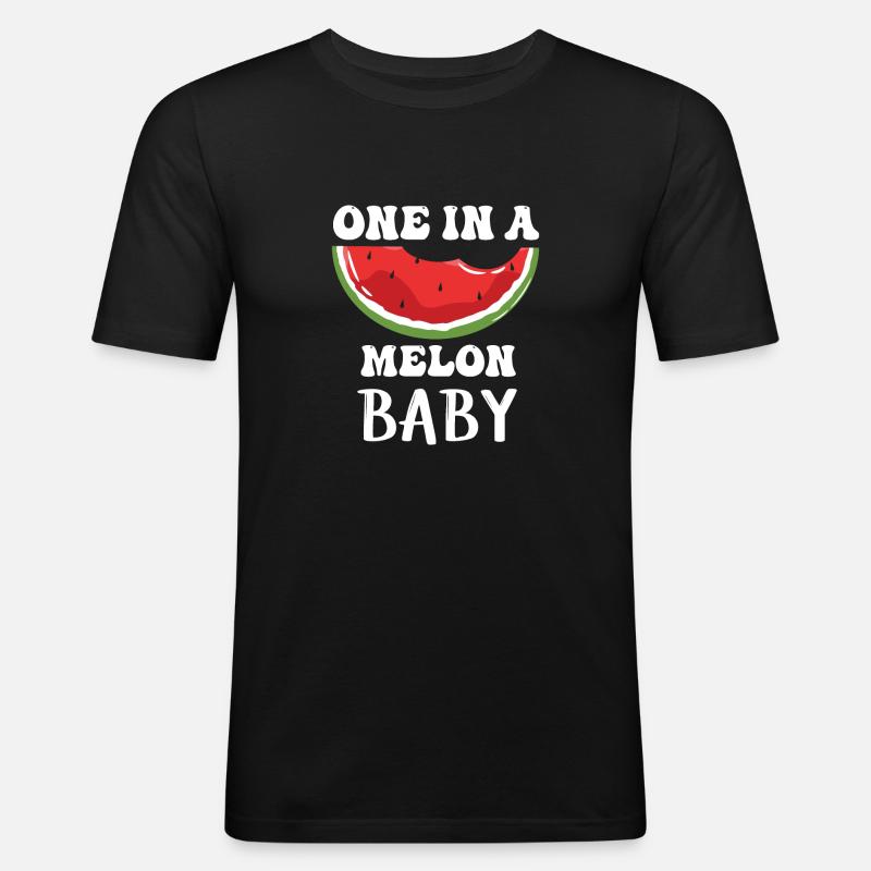 Un bébé melon pastèque - T-shirt près du corps Homme - noir