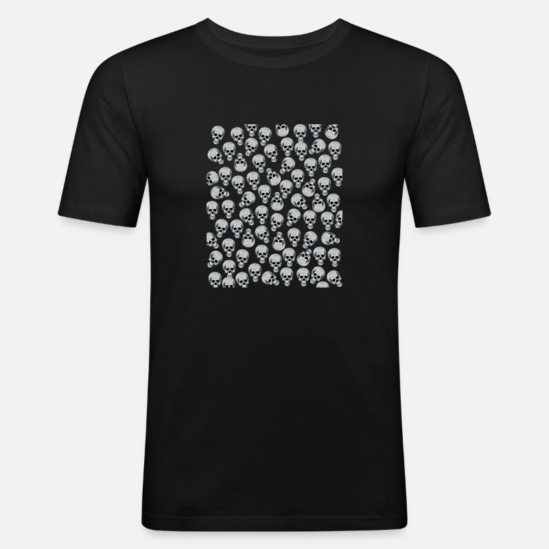 Skulls Schädel - Männer Slim Fit T-Shirt - Schwarz