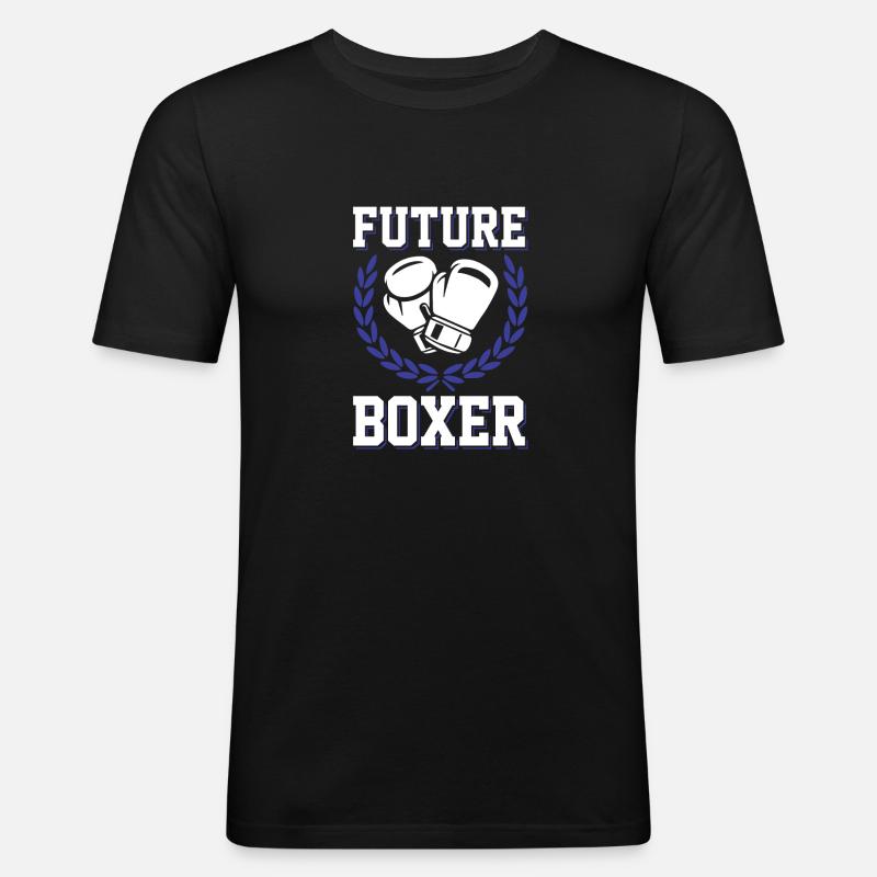 boxer future - Männer Slim Fit T-Shirt - Schwarz