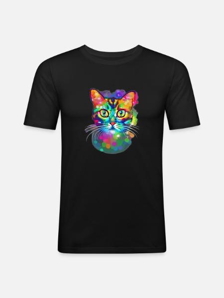 Artistic Chat - Men's Slim Fit T-Shirt - black