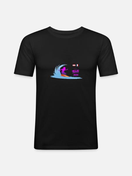 2024 Surf Tahiti women - Men's Slim Fit T-Shirt - black