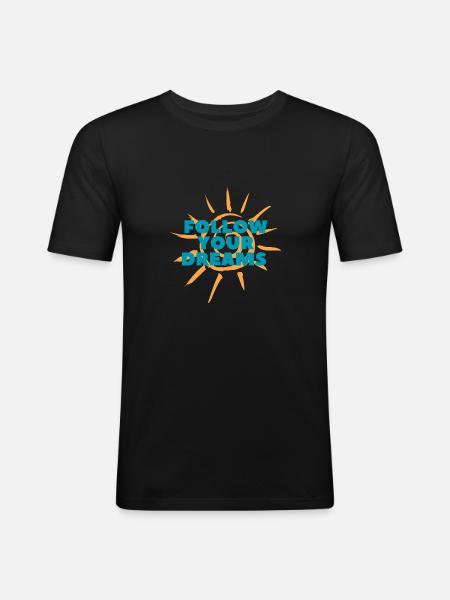 DREAMS 1 - Männer Slim Fit T-Shirt - Schwarz
