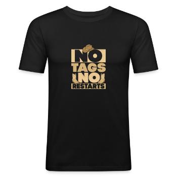 No Tags No Restarts Country Music Line Dance - Männer Slim Fit T-Shirt - Schwarz - Vorne - Nik (191cm)
