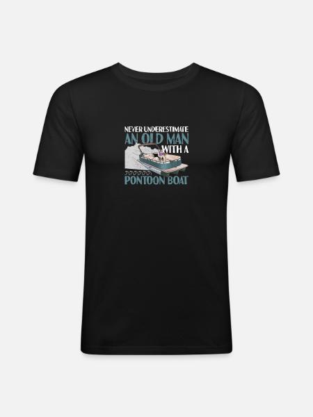 Never underestimate an old man - Men's Slim Fit T-Shirt - black
