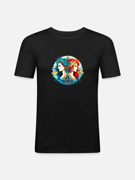 Vær stolt af dine unikke træk Gemini Zodiac - Herre Slim Fit T-Shirt - sort