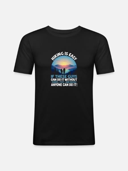 Hiking Is Just Fun Backpacking - Men's Slim Fit T-Shirt - black