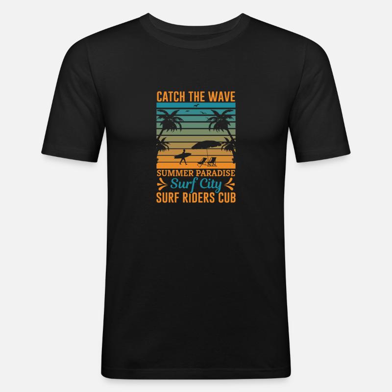 sommer vibes - Männer Slim Fit T-Shirt - Schwarz