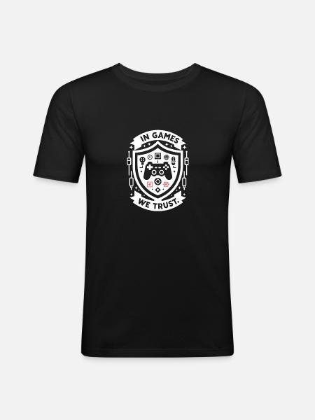 In Games We Trust - Men's Slim Fit T-Shirt - black