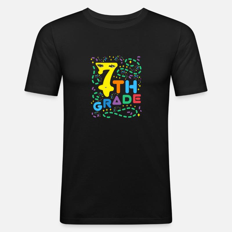 Sieben Grader - 7th Grade - Männer Slim Fit T-Shirt - Schwarz