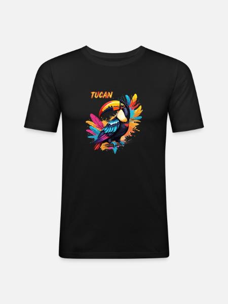 TOUCAN - Men's Slim Fit T-Shirt - black