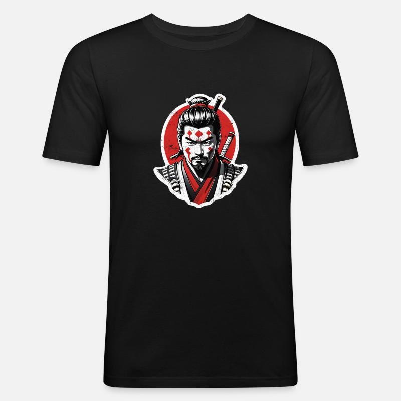 Samurai-Krieger - Japan - Dämon - Männer Slim Fit T-Shirt - Schwarz