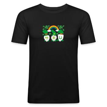 Irish Norse Dwarfs Funny Lucky Leprechauns - Men's Slim Fit T-Shirt - black - Front - Nik (191cm)