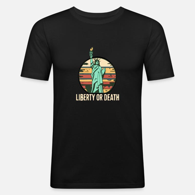 FREIHEIT ODER TOD - Männer Slim Fit T-Shirt - Schwarz