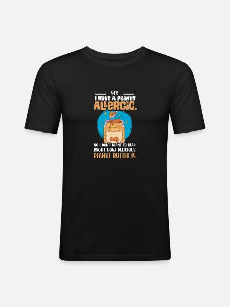 Ja, jeg har en jordnøddeallergisk. Møtrik allergisk awarene - Herre Slim Fit T-Shirt - sort