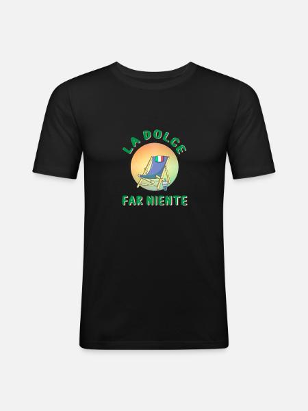 La dolce far niente - Men's Slim Fit T-Shirt - black