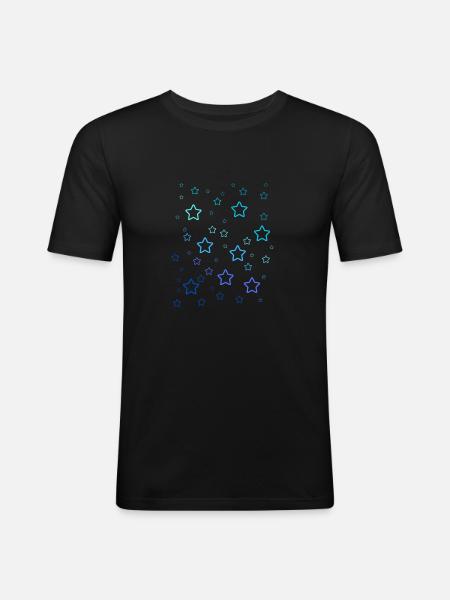 Rainbow Stars - Men's Slim Fit T-Shirt - black