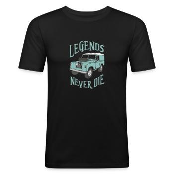 Landy - Série2 - les légendes ne meurent jamais - T-shirt près du corps Homme - noir - Devant - Nik (191cm)