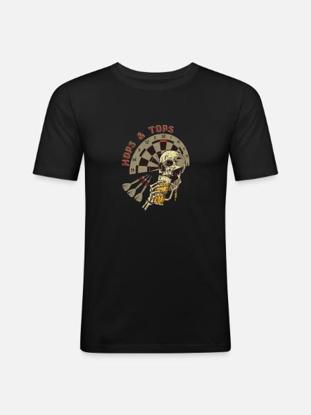 Darts Hops & Tops - Men's Slim Fit T-Shirt - black