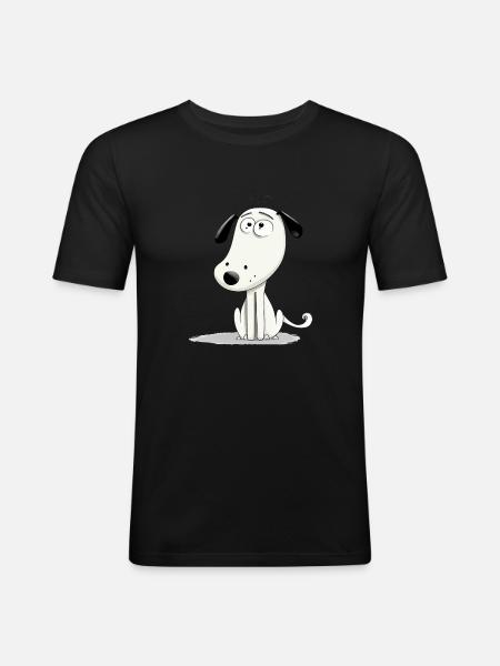 Okô the skeptical dog - Men's Slim Fit T-Shirt - black
