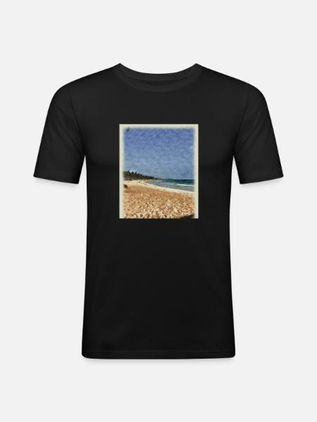 Meeresrauschen - Männer Slim Fit T-Shirt - Schwarz