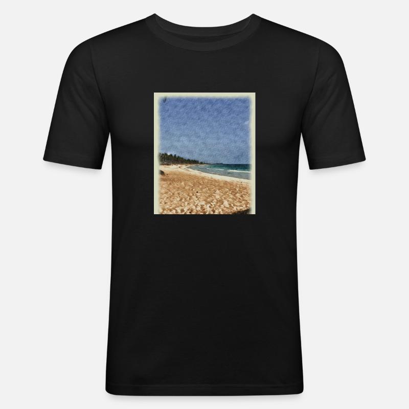 Meeresrauschen - Männer Slim Fit T-Shirt - Schwarz