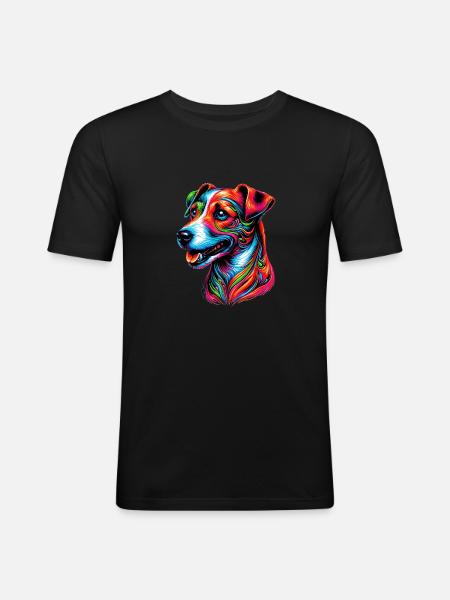 Jack Russell Terrier Dog - Men's Slim Fit T-Shirt - black
