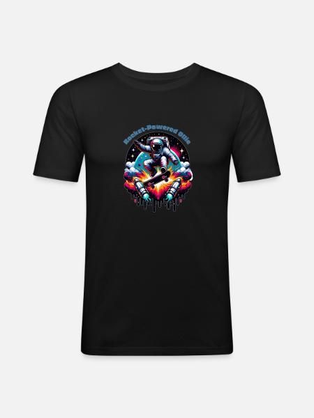 Rocket Powered Ollie - Men's Slim Fit T-Shirt - black
