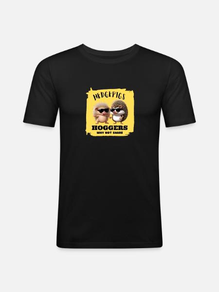 hedgehogs - Men's Slim Fit T-Shirt - black
