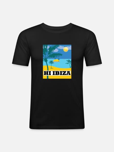 Hi Ibiza, Ibiza Beach - Men's Slim Fit T-Shirt - black