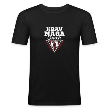 Krav Maga Coach Martial Arts Training - Men's Slim Fit T-Shirt - black - Front - Nik (191cm)