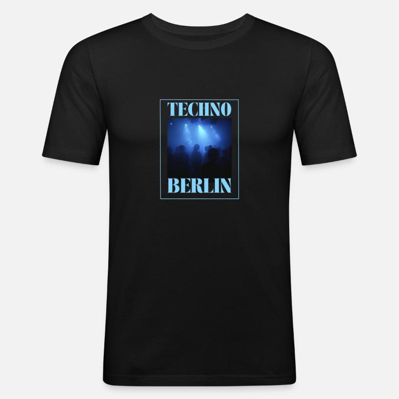 Berlin Techno - Männer Slim Fit T-Shirt - Schwarz