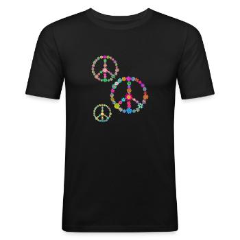 Flower Power Flowers - Men's Slim Fit T-Shirt - black - Front - Nik (191cm)