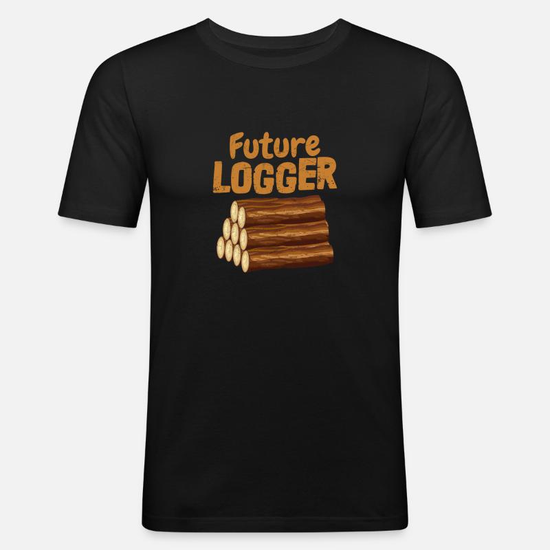 Future Logger Logging Lumberjack - Männer Slim Fit T-Shirt - Schwarz