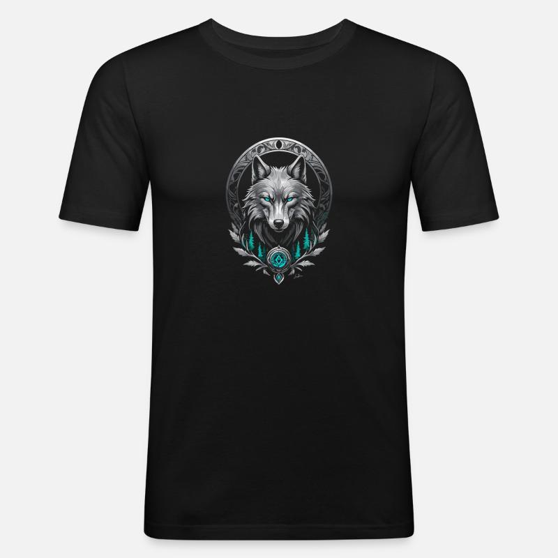 Medieval Arctic Wolf - Men's Slim Fit T-Shirt - black