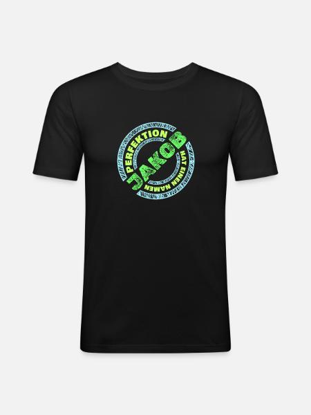 Jakob - Männer Slim Fit T-Shirt - Schwarz