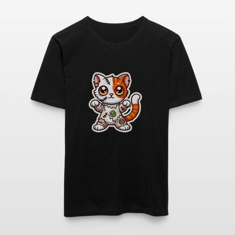 Süßes Zombie Katze Halloween Kostüm Süßes oder Saures! Männer Slim Fit T-Shirt