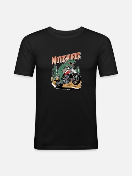 Motosaurus - Dinosaur & Motorcycle - Men's Slim Fit T-Shirt - black