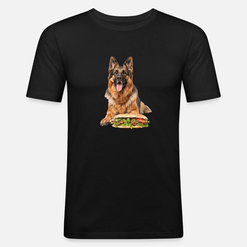 Deutscher Schäferhund - Männer Slim Fit T-Shirt - Schwarz