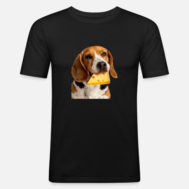 Beagle - Männer Slim Fit T-Shirt - Schwarz