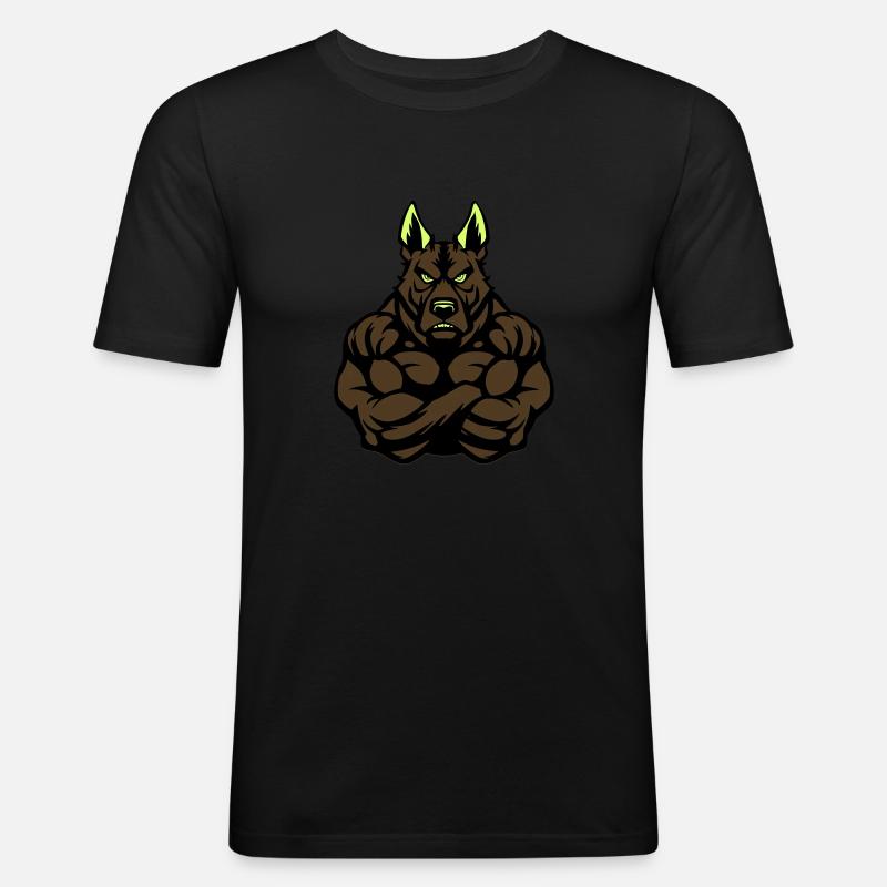 hund stark - Männer Slim Fit T-Shirt - Schwarz