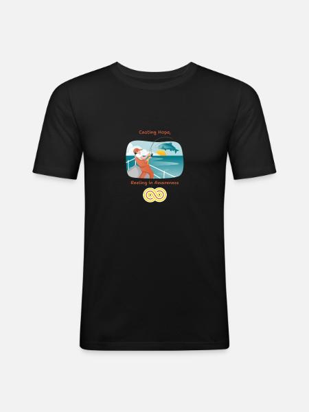 Casting Hope Reeling in Awareness - Men's Slim Fit T-Shirt - black