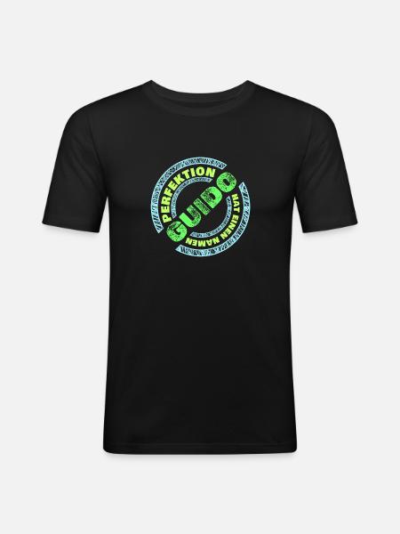 Guido Guido - Männer Slim Fit T-Shirt - Schwarz