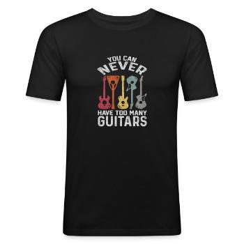 Guitars - Männer Slim Fit T-Shirt - Schwarz - Vorne - Nik (191cm)