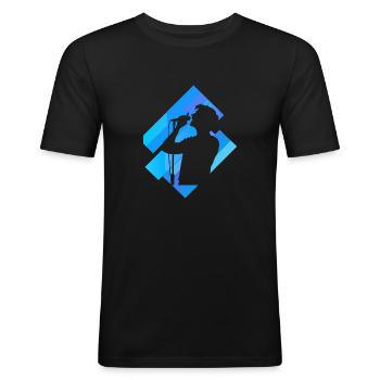 Voix Karaoké Ténor - T-shirt près du corps Homme - noir - Devant - Nik (191cm)